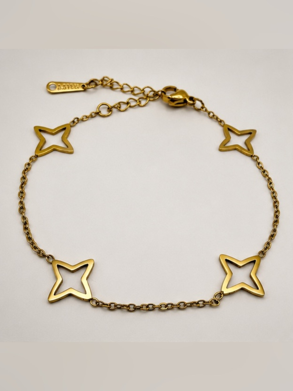 Gold Stainless Steel Star Charm Bracelet Dainty Minimalist Jewelry